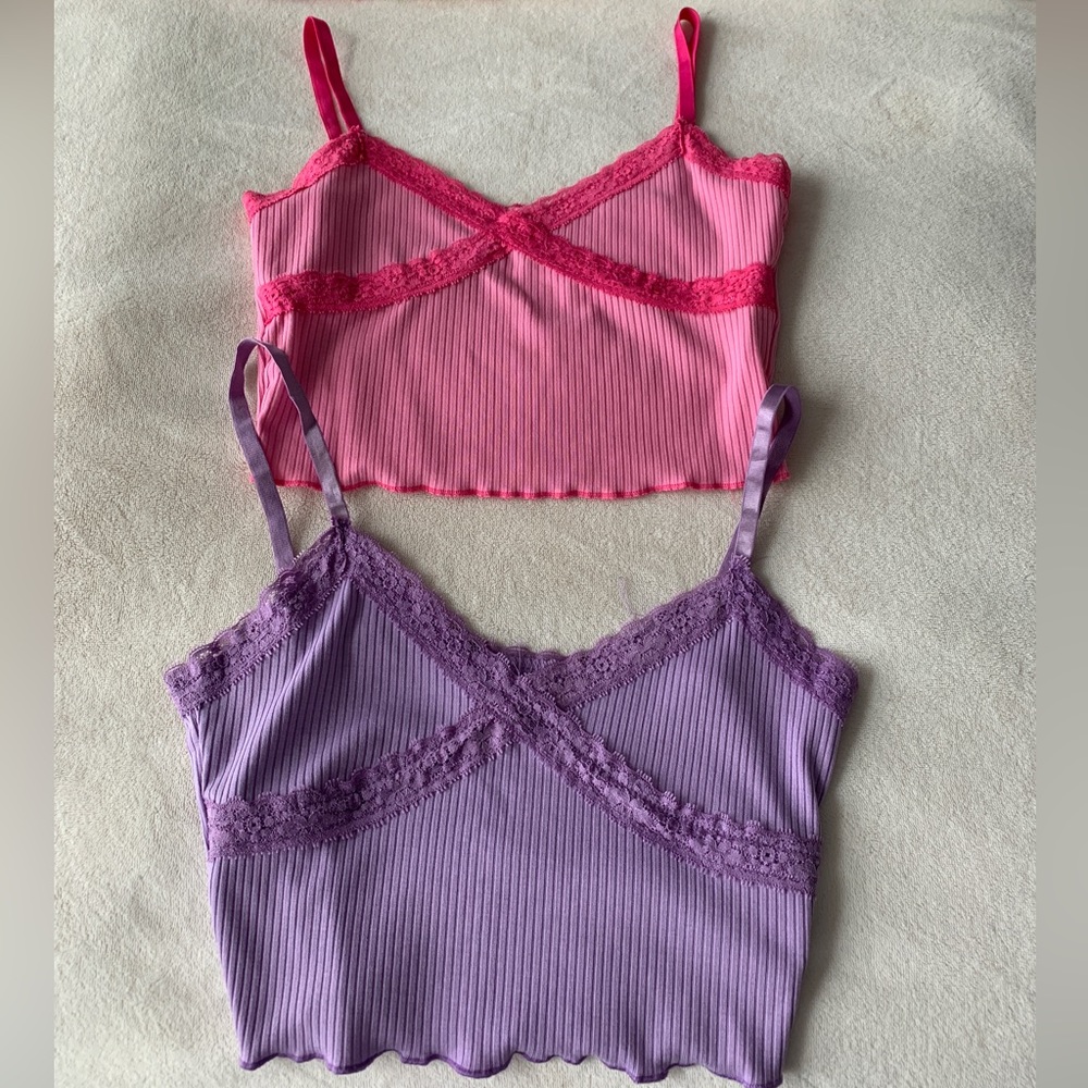 SOLD Pair of lace tanks